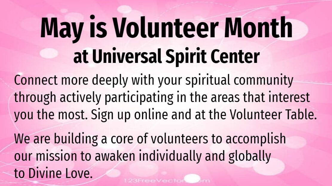 May Volunteer Month Sign Up